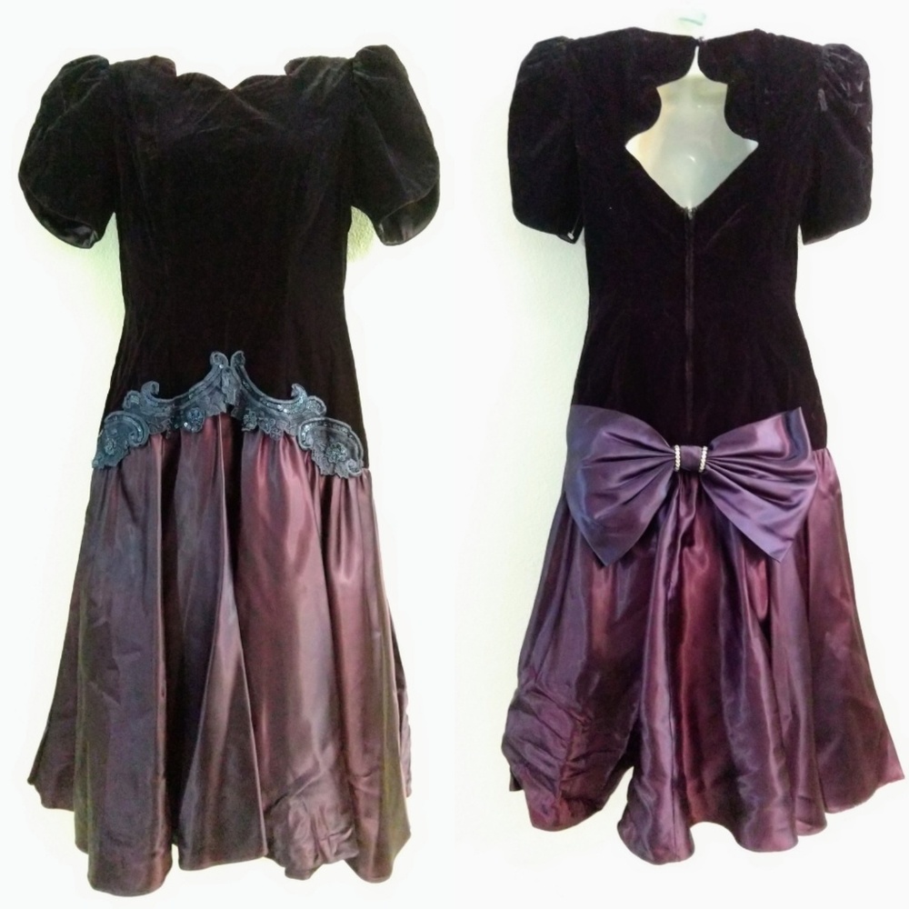 Vintage Open Back Velvet dress